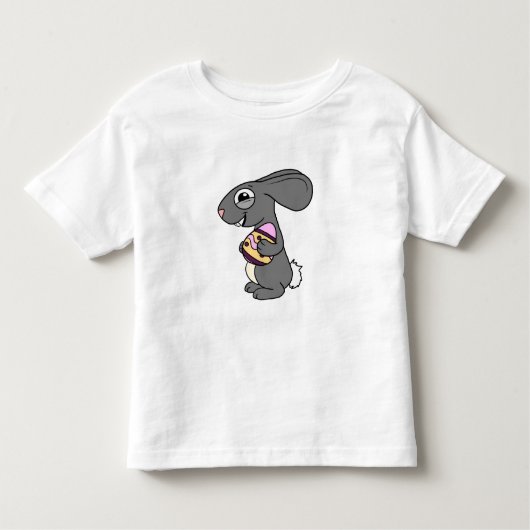 かわいいハッピーイースター卵狩りユニコーンバニー トドラーTシャツ (正面)