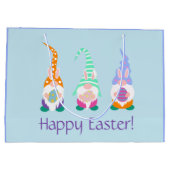 かわいいハッピーイースター格言バニー耳春カラー ラージペーパーバッグ (裏面)