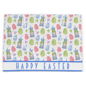 かわいいハッピーイースター格言バニー耳春カラー ラージペーパーバッグ (正面)