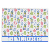 かわいいハッピーイースター格言バニー耳春カラー ラージペーパーバッグ (裏面)