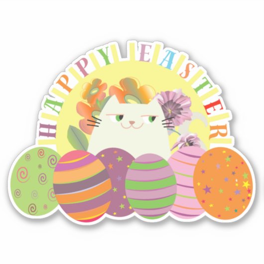 かわいいハッピーイースター シール (正面)