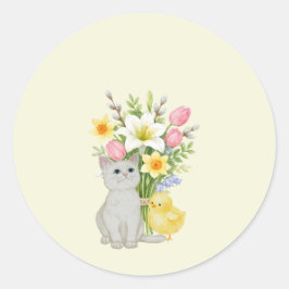 かわいいハッピーイースター パステル ラウンドシール