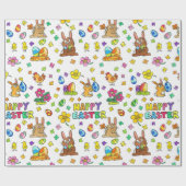 かわいいハッピーイースター ラッピングペーパー (フラット)