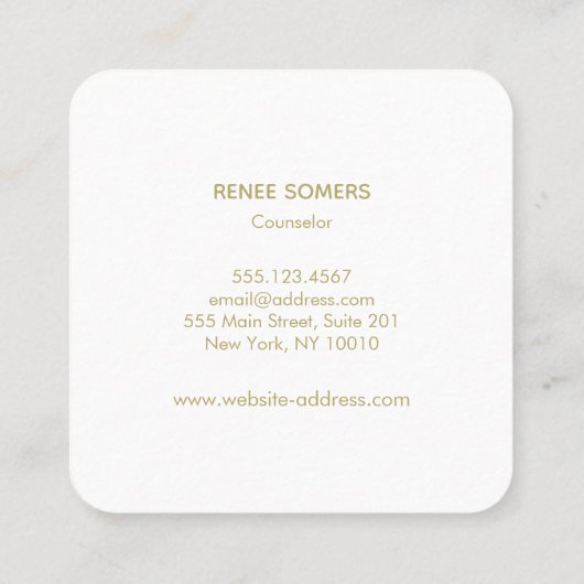 かわいいハッピーウォーターカラーレインボースクエア名刺 スクエア名刺 (裏面)