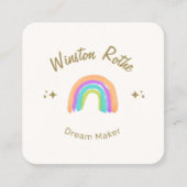 かわいいハッピーウォーターカラーレインボースクエア名刺 スクエア名刺 (正面)