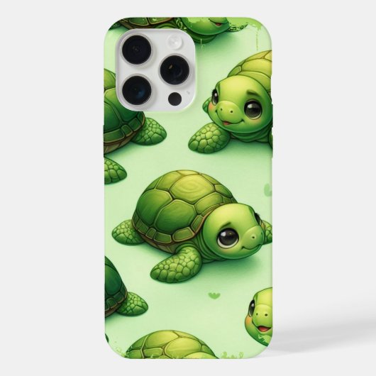 かわいいハッピーウミガメ iPhoneケース (裏面)