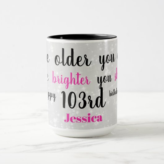 かわいいハッピーエイト103番誕生日 マグカップ (中央)