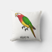 かわいいハッピーオウム漫画イラストレーション クッション (正面)