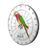 かわいいハッピーオウム漫画イラストレーション ダーツボード (正面右)