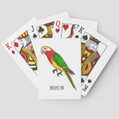 かわいいハッピーオウム漫画イラストレーション トランプ (裏面)