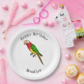 かわいいハッピーオウム漫画イラストレーション ペーパープレート (パーティー)