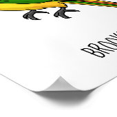 かわいいハッピーオウム漫画イラストレーション ポスター (角)