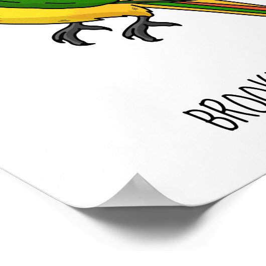 かわいいハッピーオウム漫画イラストレーション ポスター (角)