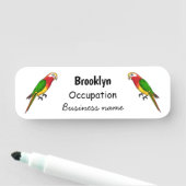 かわいいハッピーオウム漫画イラストレーション 名札 (インサイチュ)