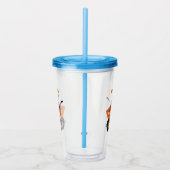 かわいいハッピーオレンジの手押し車のカートゥーンイラストレーション アクリルタンブラー (右)