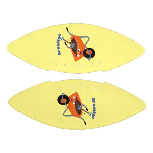 かわいいハッピーオレンジの手押し車のカートゥーンイラストレーション アメリカンフットボール (パネル)