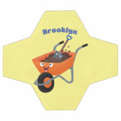 かわいいハッピーオレンジの手押し車のカートゥーンイラストレーション サッカーボール (フラット)