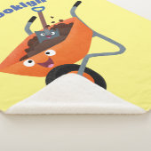 かわいいハッピーオレンジの手押し車のカートゥーンイラストレーション シェルパブランケット (3/4)