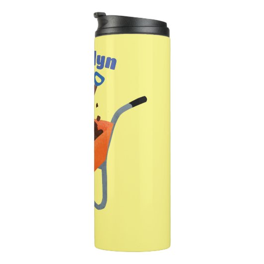 かわいいハッピーオレンジの手押し車のカートゥーンイラストレーション タンブラー (回転右)