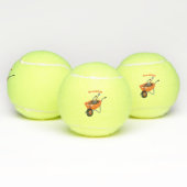 かわいいハッピーオレンジの手押し車のカートゥーンイラストレーション テニスボール (マルチ)