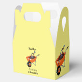 かわいいハッピーオレンジの手押し車のカートゥーンイラストレーション フェイバーボックス (オープン)