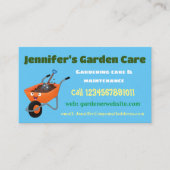 かわいいハッピーオレンジの手押し車のカートゥーンイラストレーション 名刺 (正面)