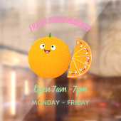 かわいいハッピーオレンジの柑橘系フルーツマンガ ウィンドウサイン (シート2)