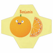 かわいいハッピーオレンジの柑橘系フルーツマンガ サッカーボール (フラット)