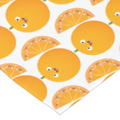 かわいいハッピーオレンジの柑橘系フルーツマンガ ショートテーブルランナー (コーナー)