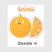 かわいいハッピーオレンジの柑橘系フルーツマンガ シール (シート)