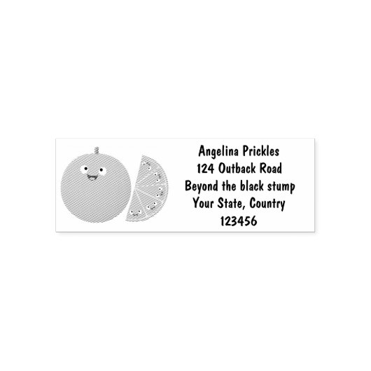 かわいいハッピーオレンジの柑橘系フルーツマンガ セルフインキングスタンプ (デザイン)