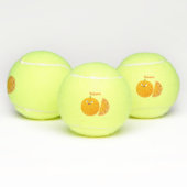 かわいいハッピーオレンジの柑橘系フルーツマンガ テニスボール (マルチ)