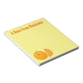 かわいいハッピーオレンジの柑橘系フルーツマンガ ノートパッド (アングル)