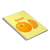かわいいハッピーオレンジの柑橘系フルーツマンガ ノートブック (右側)