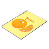 かわいいハッピーオレンジの柑橘系フルーツマンガ ノートブック (左側)