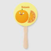 かわいいハッピーオレンジの柑橘系フルーツマンガ ハンドファン (裏面)
