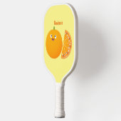 かわいいハッピーオレンジの柑橘系フルーツマンガ ピックルボールラケット (左)