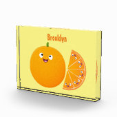 かわいいハッピーオレンジの柑橘系フルーツマンガ フォトブロック (右)