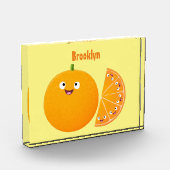 かわいいハッピーオレンジの柑橘系フルーツマンガ フォトブロック (左)