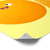 かわいいハッピーオレンジの柑橘系フルーツマンガ ポスター (角)