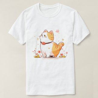 かわいいハッピーオレンジタビーキャット Tシャツ