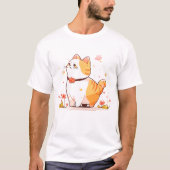 かわいいハッピーオレンジタビーキャット Tシャツ (正面)