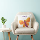 かわいいハッピーオレンジ色の蝶の漫画イラストレーション クッション (椅子)