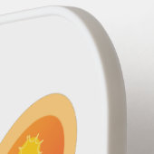 かわいいハッピーオレンジ色の蝶の漫画イラストレーション ピックルボールラケット (左詳細)