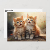 かわいいハッピーオレンジ虎猫子猫 ポストカード (正面/裏面)