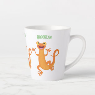 かわいいハッピーオレンジ踊りnewt カフェラテマグ