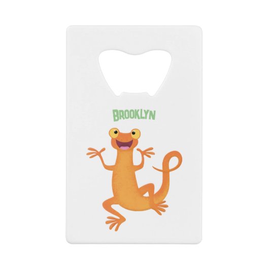 かわいいハッピーオレンジ踊りnewt クレジットカード栓抜き (正面)