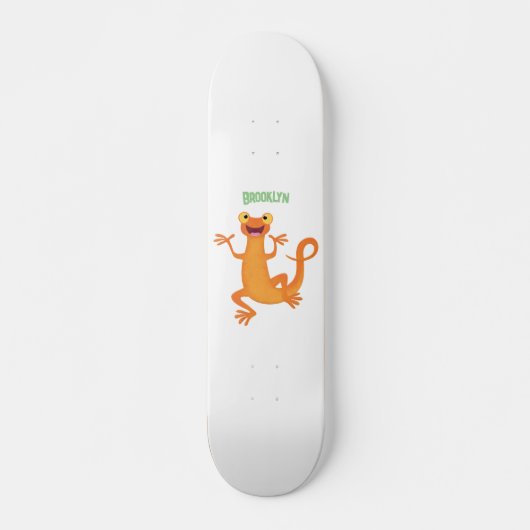 かわいいハッピーオレンジ踊りnewt スケートボード (正面)