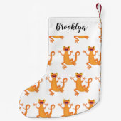 かわいいハッピーオレンジ踊りnewt スモールクリスマスストッキング (裏面)