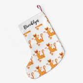 かわいいハッピーオレンジ踊りnewt スモールクリスマスストッキング (裏面 (吊り時))